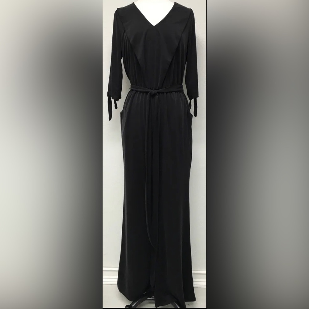 Free People Dark Grey Jumpsuit Size S 4 6 V-Neck Open Arm Slits One-Piece Boho